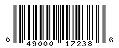 UPC barcode number 049000172386