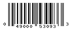 UPC barcode number 049000530933