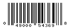 UPC barcode number 049000543698