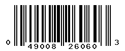 UPC barcode number 049008260603