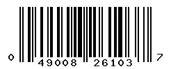UPC 049008261037 barcode image