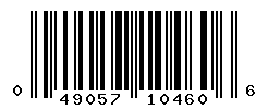 UPC barcode number 049057104606