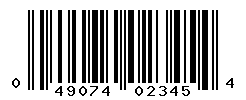 UPC barcode number 049074023454