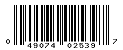 UPC barcode number 049074025397