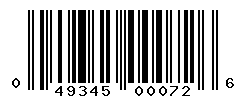 upc 049345000726 barcode image