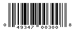UPC barcode number 049347003008