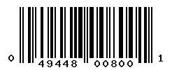 UPC barcode number 049448008001