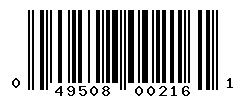 UPC barcode number 049508002161