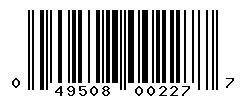 UPC barcode number 049508002277