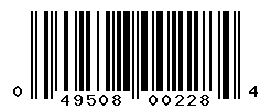 UPC barcode number 049508002284