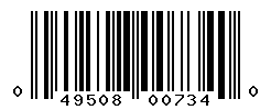 UPC barcode number 049508007340