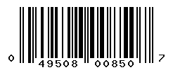 UPC barcode number 049508008507