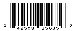 UPC barcode number 049508250357