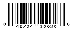 UPC barcode number 049724100306