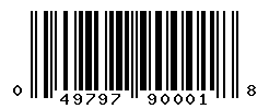 UPC barcode number 049797900018