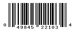UPC 049845221034 barcode image