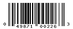 UPC barcode number 049871002263