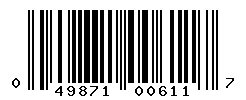UPC barcode number 049871006117