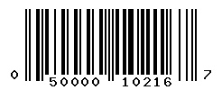 UPC barcode number 050000102167