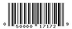 UPC barcode number 050000171729