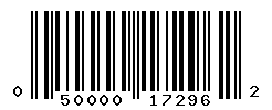 UPC barcode number 050000172962