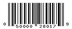 UPC barcode number 050000280179