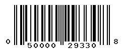UPC barcode number 050000293308