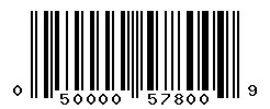 UPC barcode number 050000578009