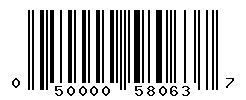 UPC barcode number 050000580637