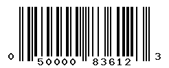 UPC barcode number 050000836123