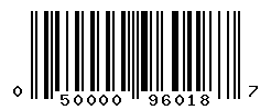 UPC barcode number 050000960187