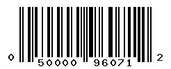 UPC barcode number 050000960712