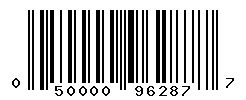UPC barcode number 050000962877