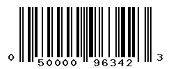 UPC barcode number 050000963423