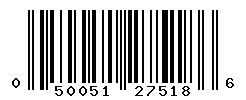 UPC barcode number 050051275186