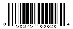 UPC barcode number 050375000204