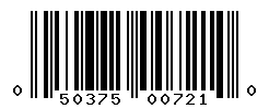 UPC barcode number 050375007210