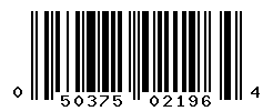 UPC barcode number 050375021964