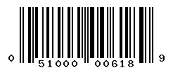 UPC barcode number 051000006189