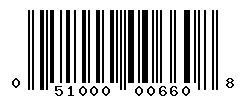 UPC barcode number 051000006608