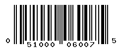 UPC barcode number 051000060075