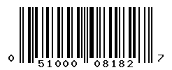 UPC barcode number 051000081827