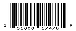 UPC barcode number 051000174765