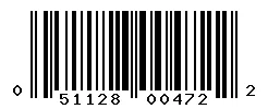 UPC barcode 051128004722