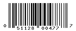 UPC barcode 051128004777