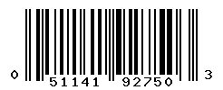 UPC barcode number 051141927503