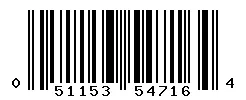 UPC barcode 051153547164