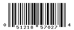 UPC barcode 051218570274