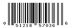 UPC barcode number 051218570366