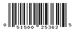 UPC 051500253625 barcode image